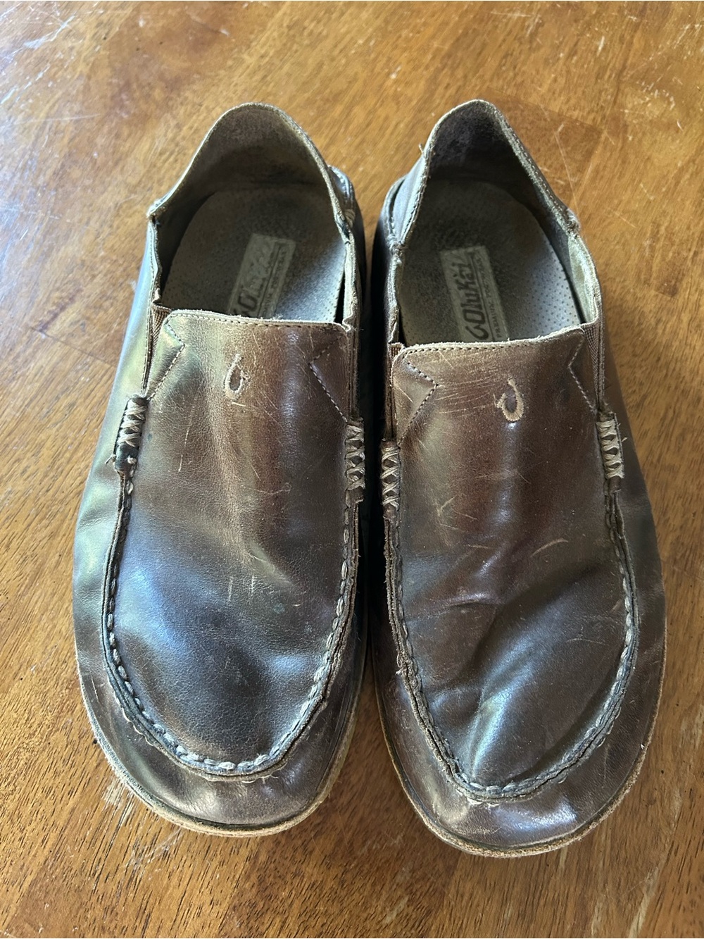 Olukai Moloa Mens Brown Oil Tanned Leather Loafer Slipper Shoe Sz 8